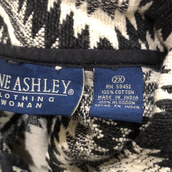 Vintage Jane Ashley Blazer Size 14 Black Tribal Southwest Pattern - Picture 8 of 12